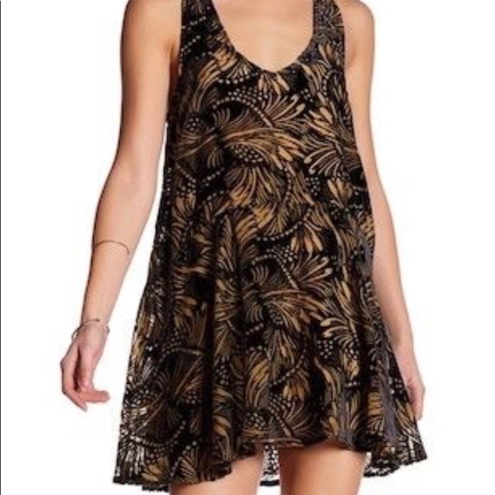 Free people Ellie burnout velvet mini dress